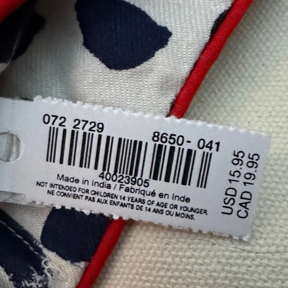 Aerie Polka Dot Knotted Headband with Red Trim